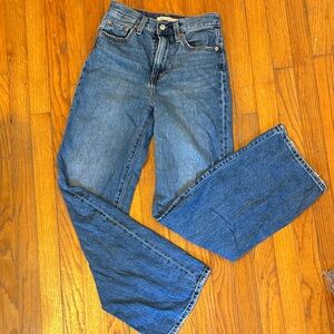 Levis Ribcage Wide Leg Classic Blue Denim Jeans